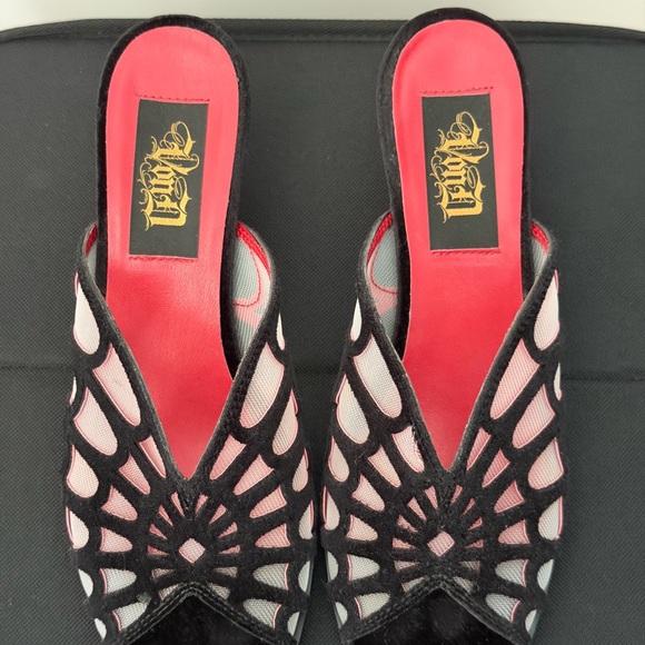 Kat von D Spiderweb mules Black and Red Women's Shoes - Picture 1 of 10